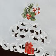 Toalha de Mesa Natal com Bordado Richelieu Retangular 6 Lugares 160x220cm - Tradio Branco - Dui Design