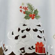 Toalha de Mesa Natal com Bordado Richelieu Redonda 180cm - Tradio Branco - Dui Design