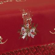 Toalha de Mesa Natal com Bordado Richelieu Quadrada 4 Lugares 160x160cm - Tradição Vermelho - Dui Design