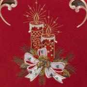 Trilho de Mesa Natal com Bordado Richelieu 45x170cm Avulso - Tradição Vermelho - Dui Design