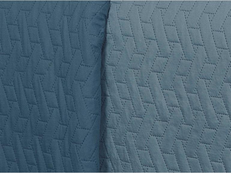 Kit: 1 Cobre-leito Solteiro Bouti de Microfibra Ultrasonic + 1 Porta-travesseiro - Treliça Azul - Dui Design
