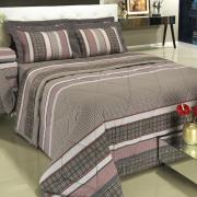 Jogo de Cama Casal 150 fios 100% Algodo - Trento Marrom - Dui Design
