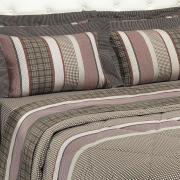 Jogo de Cama Casal 150 fios 100% Algodo - Trento Marrom - Dui Design