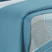 Kit: 1 Cobre-leito Casal Bouti de Microfibra Ultrasonic Estampada + 2 Porta-travesseiros - Trevis Azul - Dui Design