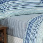 Kit: 1 Cobre-leito Casal + 2 Porta-travesseiros 150 fios - Trianon Azul - Dui Design