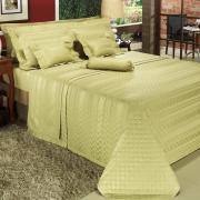 Kit: 1 Cobre-leito Casal + 2 porta-travesseiros Cetim 500 fios 100% Algodo - Trinity Verde Sage - Dui Design