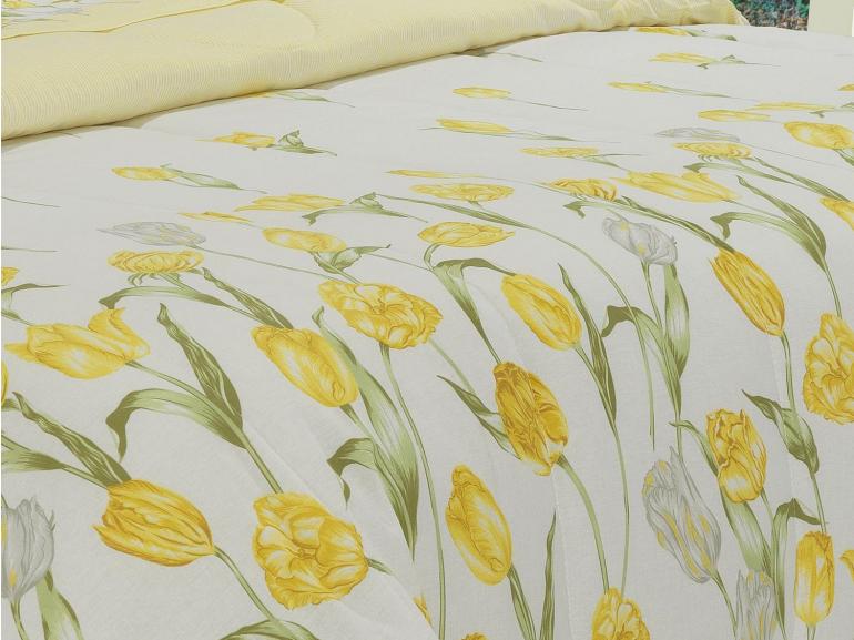 Edredom Casal 150 fios - Tulipa Amarelo - Dui Design
