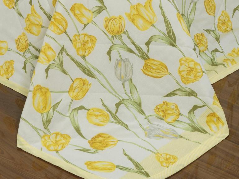 Enxoval Casal com Cobre-leito 7 peas 150 fios - Tulipa Amarelo - Dui Design