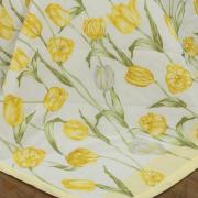 Kit: 1 Cobre-leito Queen + 2 Porta-travesseiros 150 fios - Tulipa Amarelo - Dui Design