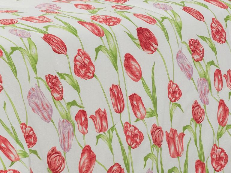 Enxoval Casal com Edredom 5 peas 150 fios - Tulipa Rosa - Dui Design