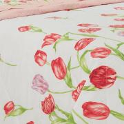 Enxoval Solteiro com Cobre-leito 5 peas 150 fios - Tulipa Rosa - Dui Design