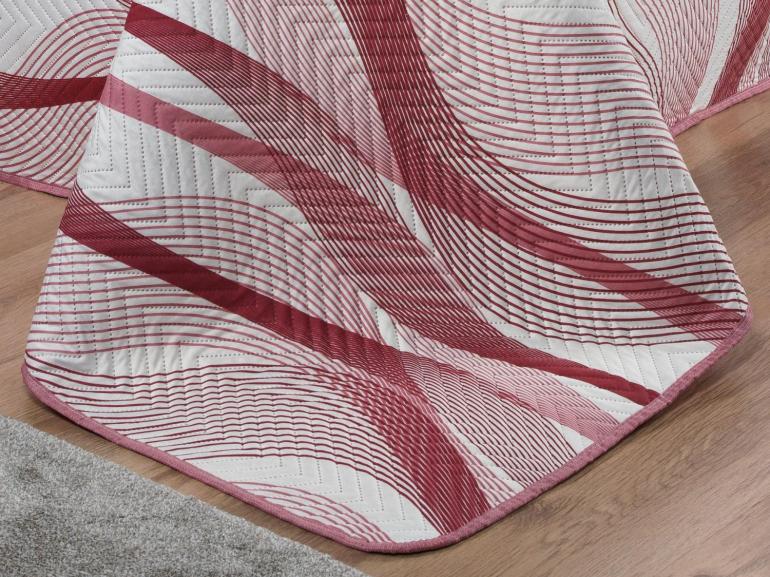 Kit: 1 Cobre-leito Solteiro Bouti de Microfibra Ultrasonic Estampada + 1 Porta-travesseiro - Twister Rosa Barroque - Dui Design