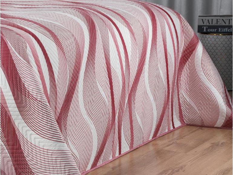 Kit: 1 Cobre-leito Solteiro Bouti de Microfibra Ultrasonic Estampada + 1 Porta-travesseiro - Twister Rosa Barroque - Dui Design