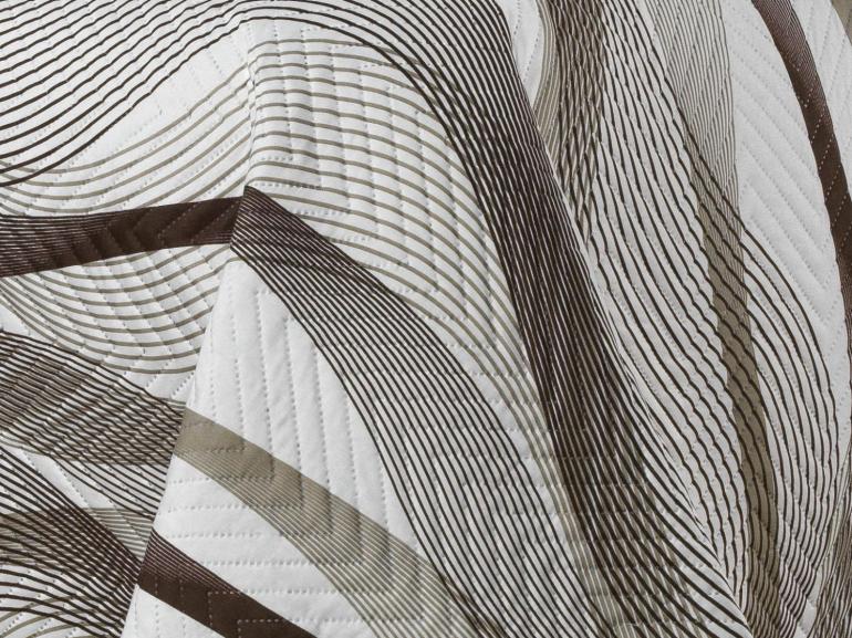 Kit: 1 Cobre-leito Queen Bouti de Microfibra Ultrasonic Estampada + 2 Porta-travesseiros - Twister Taupe - Dui Design