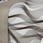 Kit: 1 Cobre-leito Queen Bouti de Microfibra Ultrasonic Estampada + 2 Porta-travesseiros - Twister Taupe - Dui Design