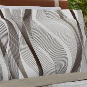 Kit: 1 Cobre-leito Queen Bouti de Microfibra Ultrasonic Estampada + 2 Porta-travesseiros - Twister Taupe - Dui Design
