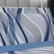 Kit: 1 Cobre-leito Casal Bouti de Microfibra Ultrasonic Estampada + 2 Porta-travesseiros - Twister Azul - Dui Design