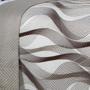 Kit: 1 Cobre-leito Solteiro Bouti de Microfibra Ultrasonic Estampada + 1 Porta-travesseiro - Twister Taupe - Dui Design