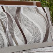 Kit: 1 Cobre-leito Solteiro Bouti de Microfibra Ultrasonic Estampada + 1 Porta-travesseiro - Twister Taupe - Dui Design