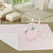 Kit: 1 Cobertor Baby Pele de Carneiro Sherpa + 1 Almofada Baby Kids de Bichinhos - Animais Sherpa - Dui Design