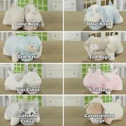 Kit: 1 Cobertor Baby Pele de Carneiro Sherpa + 1 Almofada Baby Kids de Bichinhos - Animais Sherpa - Dui Design