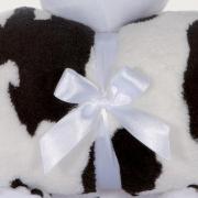 Manta Microfibra Infantil 70x100cm com Bichinho de Pelcia Antialrgico - Vaca - Kacyumara