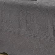 Kit: 1 Cobre-leito Queen Bouti Bordada de Microfibra + 2 Porta-travesseiros - Valena Grafite - Dui Design