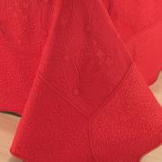 Kit: 1 Cobre-leito Casal Bouti Bordada de Microfibra + 2 Porta-travesseiros - Valena Vermelho - Dui Design