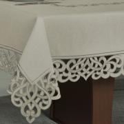 Toalha de Mesa com Bordado Richelieu Quadrada 4 Lugares 160x160cm - Valência Bege - Dui Design