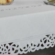 Toalha de Mesa com Bordado Richelieu Quadrada 8 Lugares 220x220cm - Valência Branco - Dui Design