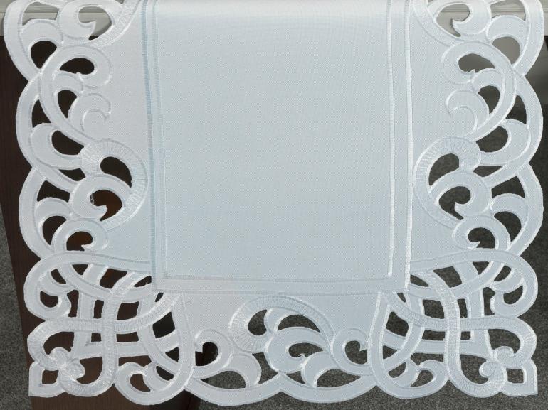 Trilho de Mesa com Bordado Richelieu 45x170cm Avulso - Valência Branco - Dui Design
