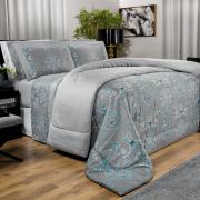 Jogo de Cama King Cetim 300 fios - Valncia Cinza - Dui Design