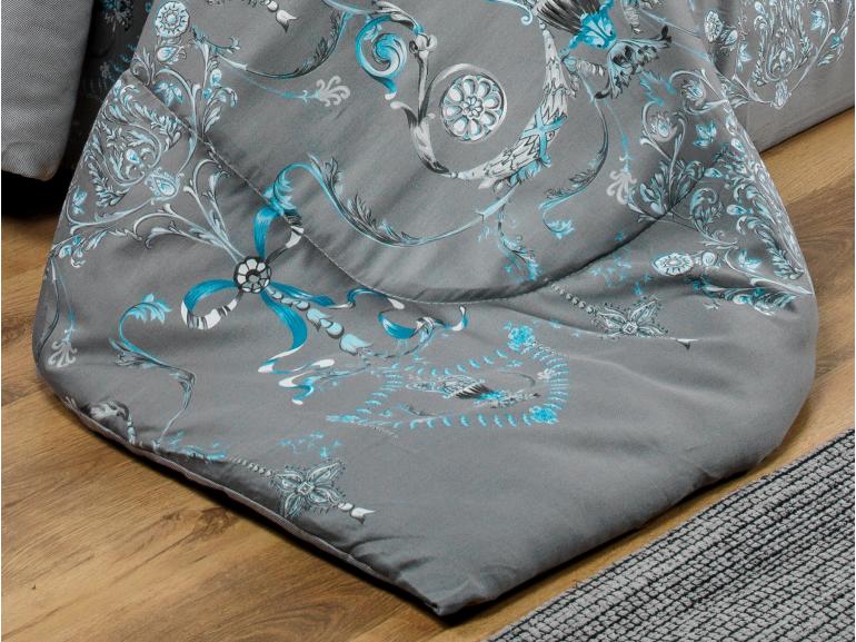 Jogo de Cama King Cetim 300 fios - Valncia Cinza - Dui Design
