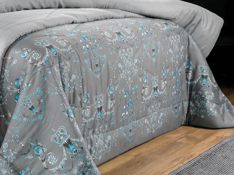 Jogo de Cama King Cetim 300 fios - Valncia Cinza - Dui Design