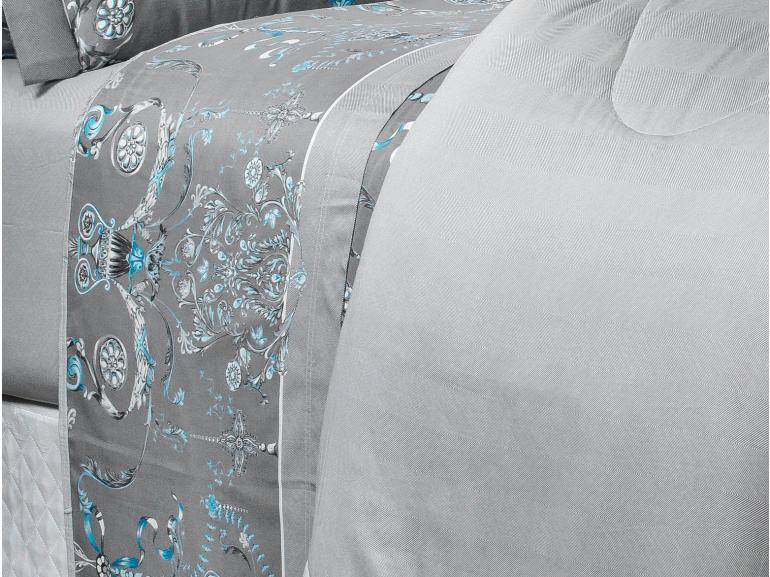 Jogo de Cama King Cetim 300 fios - Valncia Cinza - Dui Design