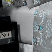 Jogo de Cama King Cetim 300 fios - Valncia Cinza - Dui Design