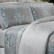 Jogo de Cama King Cetim 300 fios - Valncia Cinza - Dui Design