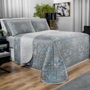 Enxoval Solteiro com Cobre-leito 5 peas Cetim 300 fios - Valncia Cinza - Dui Design