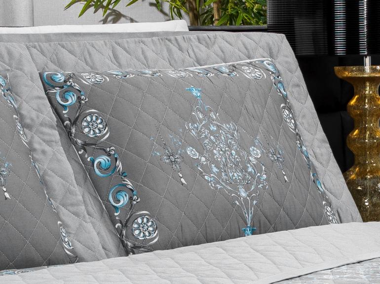 Enxoval Solteiro com Cobre-leito 5 peas Cetim 300 fios - Valncia Cinza - Dui Design