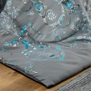 Enxoval Casal com Edredom 5 peas Cetim 300 fios - Valncia Cinza - Dui Design