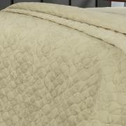 Kit: 1 Cobre-leito King + 2 porta-travesseiros Cetim 300 fios Jacquard - Valencia Marfim - Dui Design