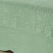 Kit: 1 Cobre-leito Queen Bouti Bordada de Microfibra + 2 Porta-travesseiros - Vanita Verde - Dui Design