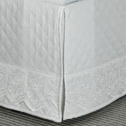 Saia para cama Box Matelassada com Bordado Inglês Casal - Venetian Branco - Dui Design