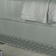 Saia para cama Box Matelassada com Bordado Inglês King - Venetian Cinza - Dui Design