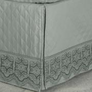 Saia para cama Box Matelassada com Bordado Inglês Casal - Venetian Cinza - Dui Design