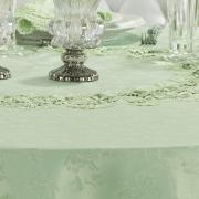 Toalha de Mesa com Bordado Guipir Fcil de Limpar Redonda 180cm - Veneza Ch Verde - Dui Design