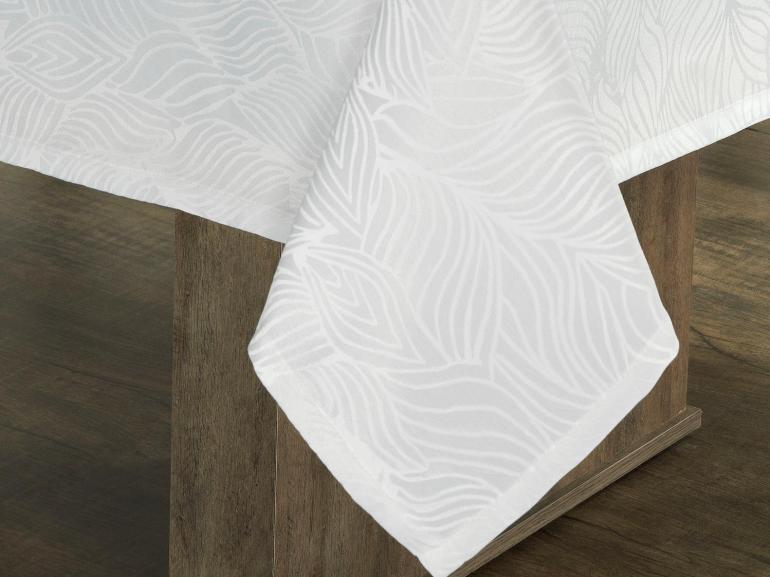 Toalha de Mesa Fcil de Limpar Retangular 6 Lugares 160x220cm - Vernom Branco - Dui Design