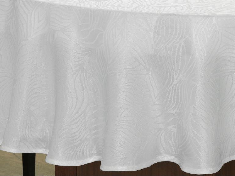 Toalha de Mesa Fcil de Limpar Redonda 160cm - Vernom Branco - Dui Design