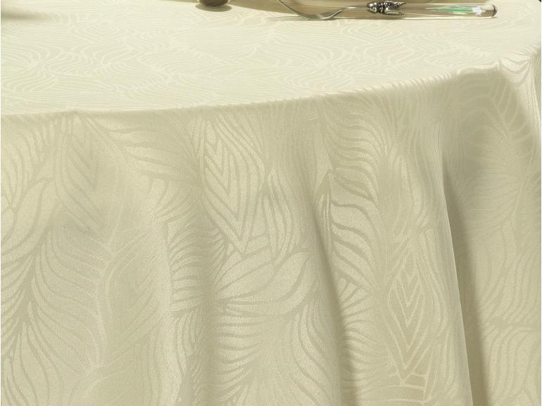 Toalha de Mesa Fcil de Limpar Redonda 220cm - Vernom Champagne - Dui Design