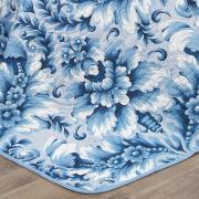 Kit: 1 Cobre-leito Queen Bouti de Microfibra Ultrasonic Estampada + 2 Porta-travesseiros - Versalhes Azul - Dui Design